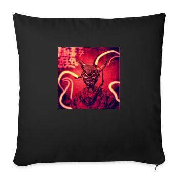 Japan Mask Hannya Demon Judo Fight Warrior Devil - Sofa pillowcase 17,3'' x 17,3'' (45 x 45 cm) - black - Front