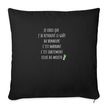 le gout du bonheur est le mojito - Housse de coussin décorative 45 x 45 cm - noir - Devant