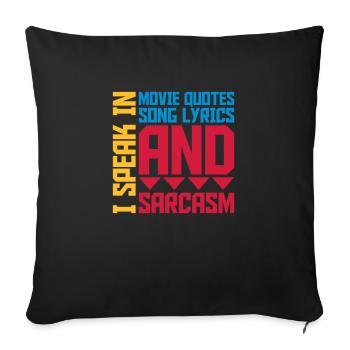 parler des paroles et du sarcasme - Housse de coussin décorative 45 x 45 cm - noir - Devant