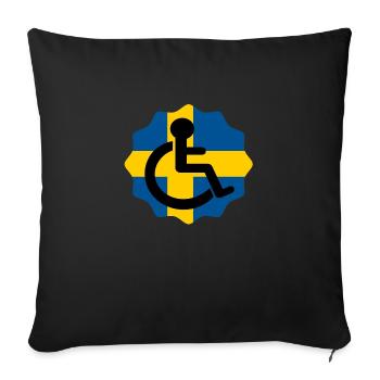 Flagge, rollstuhlgebunden oder rollstuhlgebunden? - Sofakissenbezug 45 x 45 cm - Schwarz - Vorne