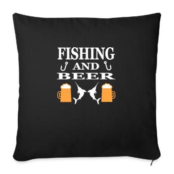 Pêche - Housse de coussin décorative 45 x 45 cm - noir - Devant