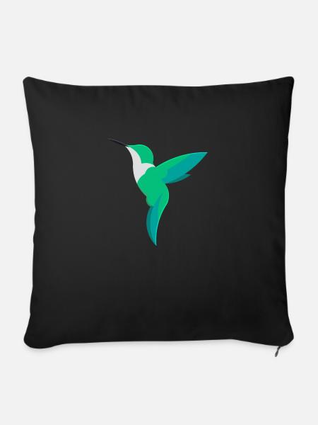 Kolibri - Sofakissenbezug 45 x 45 cm - Schwarz