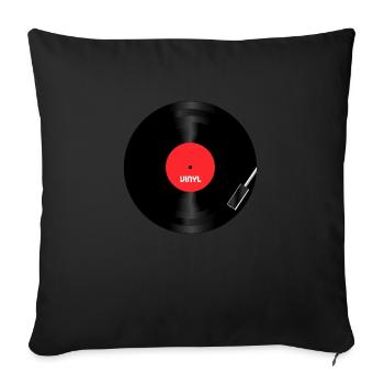 Vinyl - Sofa pillowcase 17,3'' x 17,3'' (45 x 45 cm) - black - Front