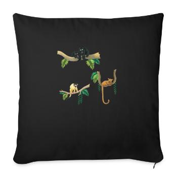 lustige Affen - Sofakissenbezug 45 x 45 cm - Schwarz - Vorne