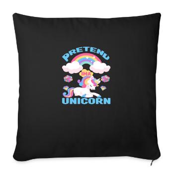 Pretend Im A Unicorn - Housse de coussin décorative 45 x 45 cm - noir - Devant