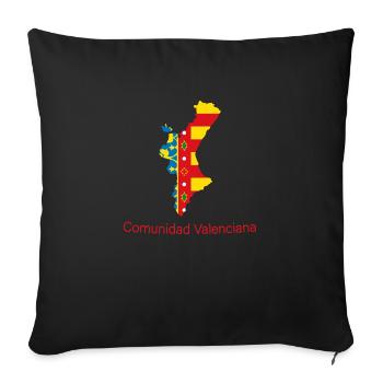 Comunidadvalenciana - Sofa pillowcase 17,3'' x 17,3'' (45 x 45 cm) - black - Front