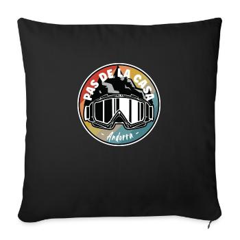 Skiing In Pas de la Casa Andorra - Sofa pillowcase 17,3'' x 17,3'' (45 x 45 cm) - black - Front