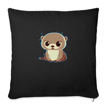 Loutre douce - Housse de coussin décorative 45 x 45 cm - noir - Devant