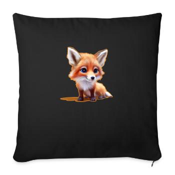 Renard mignon 4 - Housse de coussin décorative 45 x 45 cm - noir - Devant