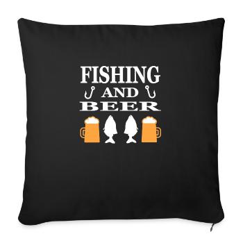 Angling - Sofa pillowcase 17,3'' x 17,3'' (45 x 45 cm) - black - Front
