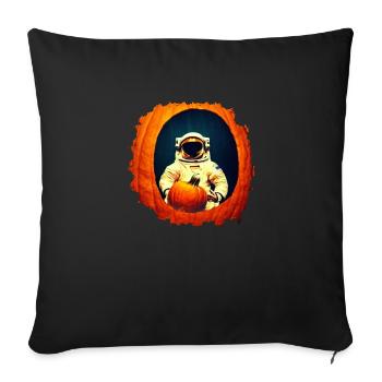 Astronaut with Pumpkin Halloween Party Space - Sofa pillowcase 17,3'' x 17,3'' (45 x 45 cm) - black - Front