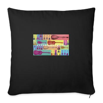 Zupfinstrumente - Sofakissenbezug 45 x 45 cm - Schwarz - Vorne