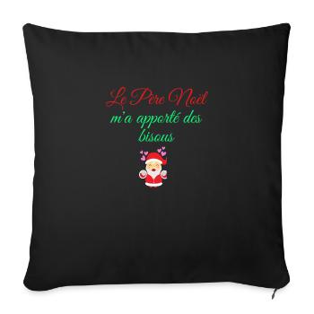 Le père Noël m'a apporté des bisous - Housse de coussin décorative 45 x 45 cm - noir - Devant