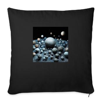 Planeten und Sterne - Sofakissenbezug 45 x 45 cm - Schwarz - Vorne