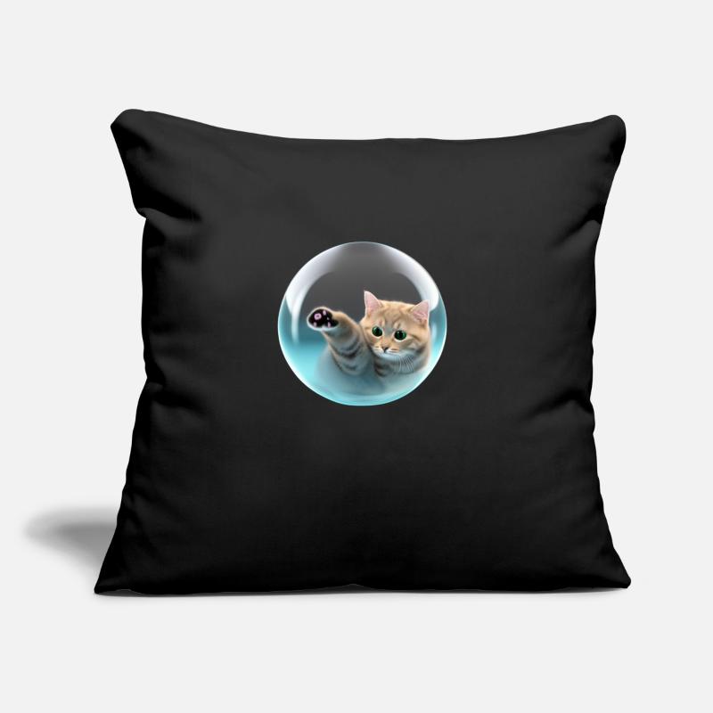 Cat in soap bubble, digital style Sofa pillowcase 17,3'' x 17,3'' (45 x 45 cm)