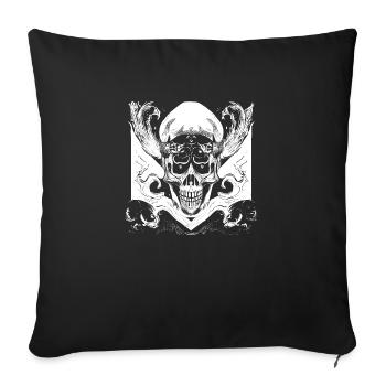 Halloween or horror skull with ornaments - Sofa pillowcase 17,3'' x 17,3'' (45 x 45 cm) - black - Front