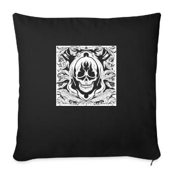 Halloween or horror skull with ornaments - Sofa pillowcase 17,3'' x 17,3'' (45 x 45 cm) - black - Front