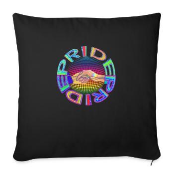 RAINBOW PRIDE - des mains aimantes qui tendent la main - Housse de coussin décorative 45 x 45 cm - noir - Devant
