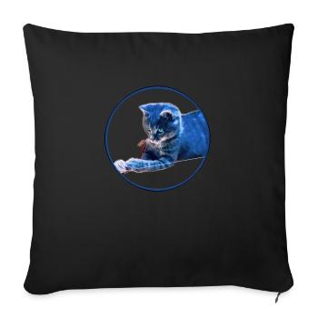 Playing kittens - Sofa pillowcase 17,3'' x 17,3'' (45 x 45 cm) - black - Front