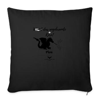 Spreewald Sagen Plon der Drache - Sofakissenbezug 45 x 45 cm - Schwarz - Vorne