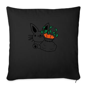 Carrots Vegetable Sack Easter - Sofa pillowcase 17,3'' x 17,3'' (45 x 45 cm) - black - Front