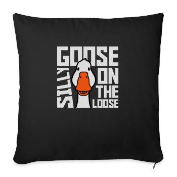 goose on the loose - Sofa pillowcase 17,3'' x 17,3'' (45 x 45 cm) - black - Front