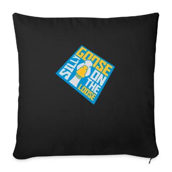 goose on the loose - Sofa pillowcase 17,3'' x 17,3'' (45 x 45 cm) - black - Front