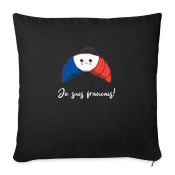 French Croissant Gift Idea France - Sofa pillowcase 17,3'' x 17,3'' (45 x 45 cm) - black - Front