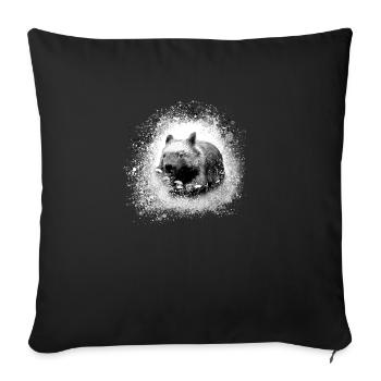 wombat,grey,watercolour, art,painting,graffiti - Sofa pillowcase 17,3'' x 17,3'' (45 x 45 cm) - black - Front