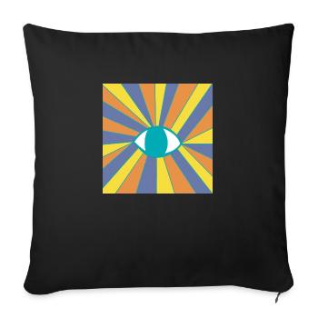 Eye Goa Hippie Trance Festival 60s 70s 80s Ethno - Housse de coussin décorative 45 x 45 cm - noir - Devant
