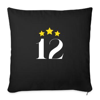 12th anniversary starred - Sofa pillowcase 17,3'' x 17,3'' (45 x 45 cm) - black - Front