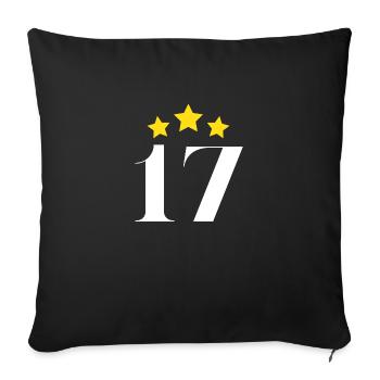 17th anniversary starred - Sofa pillowcase 17,3'' x 17,3'' (45 x 45 cm) - black - Front