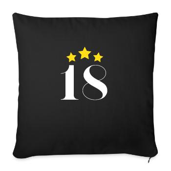 18ème anniversaire étoilé - Housse de coussin décorative 45 x 45 cm - noir - Devant