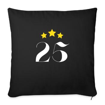 25e anniversaire étoilé - Housse de coussin décorative 45 x 45 cm - noir - Devant