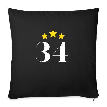 34e anniversaire étoilé - Housse de coussin décorative 45 x 45 cm - noir - Devant