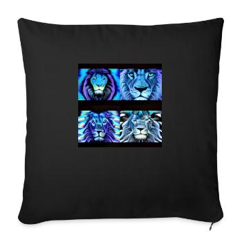 FOUR BLUE LIONS - Sofa pillowcase 17,3'' x 17,3'' (45 x 45 cm) - black - Front