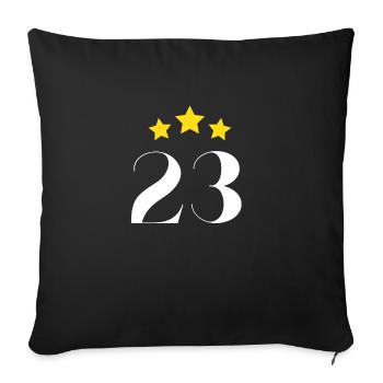 23e anniversaire étoilé - Housse de coussin décorative 45 x 45 cm - noir - Devant
