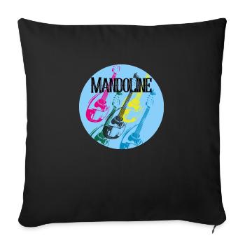 Mandoline fünf Farben Collage - Sofakissenbezug 45 x 45 cm - Schwarz - Vorne