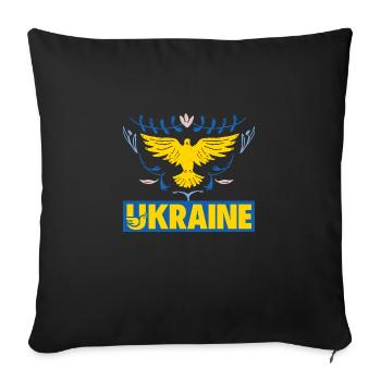 Ukraine - Housse de coussin décorative 45 x 45 cm - noir - Devant
