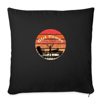 la fille féministe aux étranges pouvoirs - Housse de coussin décorative 45 x 45 cm - noir - Devant