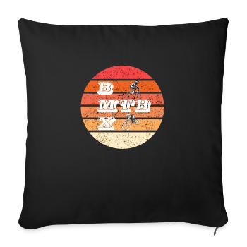 mtb bmx vintage bmx mtb - Housse de coussin décorative 45 x 45 cm - noir - Devant