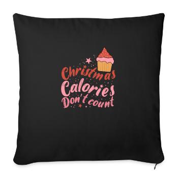 Christmas Calories don't Count - Sofa pillowcase 17,3'' x 17,3'' (45 x 45 cm) - black - Front