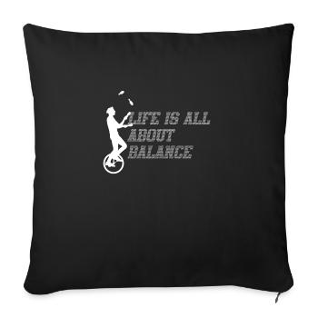 Life Is All About Balance White - Sofa pillowcase 17,3'' x 17,3'' (45 x 45 cm) - black - Front