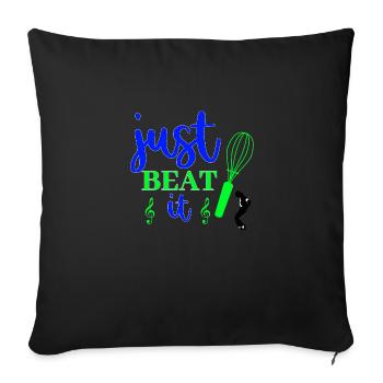 just beat it - Sofa pillowcase 17,3'' x 17,3'' (45 x 45 cm) - black - Front
