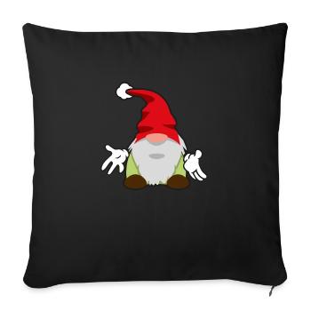 erster Weihnachtswichtel - Sofakissenbezug 45 x 45 cm - Schwarz - Vorne