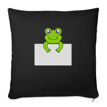 Present text Comic Frog - Sofa pillowcase 17,3'' x 17,3'' (45 x 45 cm) - black - Front