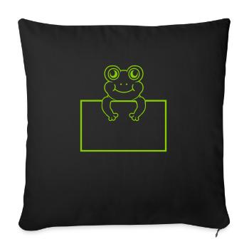 Shield show comic frog - Sofa pillowcase 17,3'' x 17,3'' (45 x 45 cm) - black - Front