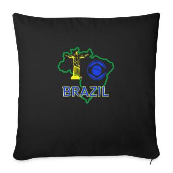 brazil - Sofa pillowcase 17,3'' x 17,3'' (45 x 45 cm) - black - Front