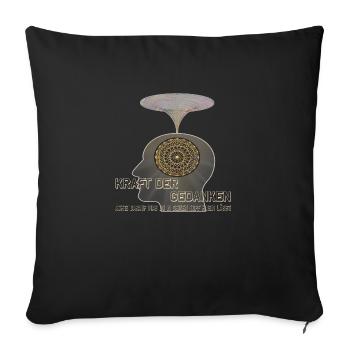 Power of thought - Sofa pillowcase 17,3'' x 17,3'' (45 x 45 cm) - black - Front