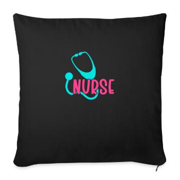 Nurse 06 01 - Sofa pillowcase 17,3'' x 17,3'' (45 x 45 cm) - black - Front
